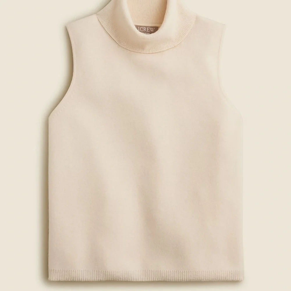 NWT J. Crew Sz L Cashmere Mockneck Sweater Shell BS973 $148